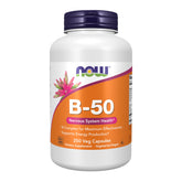 NOW B-50 front packaging showing bottle and branding for clear identification and trust