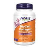 NOW BioCell Collagen front bottle showing supplement branding and benefits