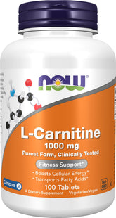 NOW L-Carnitine front label showing product identity and benefits