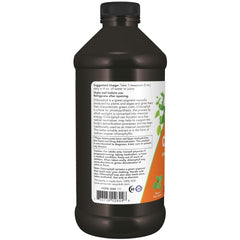 NOW pouring chlorophyll into glass demonstrating simple dilution benefit
