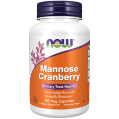 NOW Mannose Cranberry front packaging showing bottle and branding for easy ID