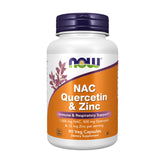 NOW front packaging showing NAC Quercetin Zinc bottle and benefits