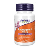 NOW Pycnogenol front bottle view showing supplement benefits