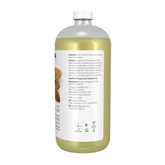 NOW almond oil pouring from bottle, showing smooth pourability benefit