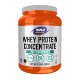 NOW front packaging showing unflavored whey concentrate and clean label benefit