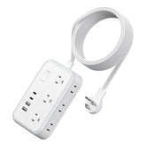 NTONPOWER front view of power strip shows multiple outlets and USB for organized power