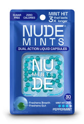 NUDE front packaging showing compact mint cases and fresh design benefit