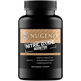 Nugenix bottle front view showing supplement benefits and clear branding