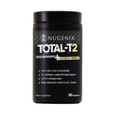 Nugenix Total-T2 front packaging showing bottle and label, highlights product benefits