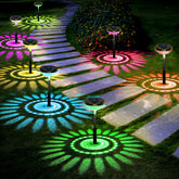 Nupostai front view of eight solar pathway lights showing kit completeness and curb appeal
