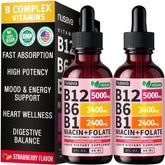 NUSAVA front packaging showing strawberry B12 drops and benefits