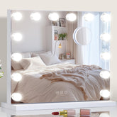 NUSVAN front view of lighted vanity mirror showing full-face benefit