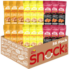 Nut Harvest front packaging variety pack showing 36 bags and flavor labels for easy selection and storage