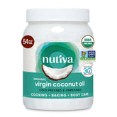 Nutiva front jar view showing label and jar size benefit
