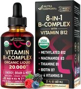 NUTRAHARMONY front label view showing organic B-complex benefits