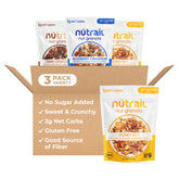 NuTrail variety pack front view showing three 8 oz pouches and labels for quick selection and convenience