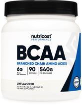 Nutricost tub front view showing label and 90 servings benefit