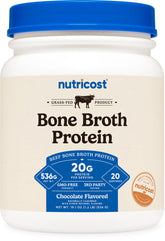 Nutricost front packaging showing label and servings, clear benefit of easy daily protein