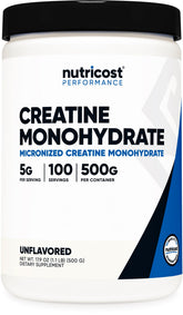 Nutricost Creapure front packaging showing jar and branding for quality