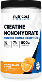 Nutricost front packaging shows mandarin orange label and clear benefits