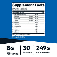 Nutricost ingredient closeup highlighting amino acid blend and purity