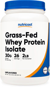 Nutricost front packaging showing 2lb tub and product benefits