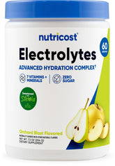 Nutricost front packaging showing Orchard Blast tub and clear benefits