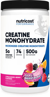 Nutricost front packaging showing 500 g tub and clear branding, convenient dosing