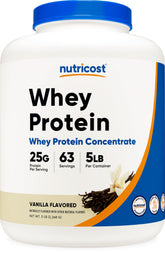 Nutricost front label showing product name and 5 lb size, clear benefits