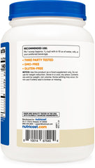 Nutricost scoop beside measuring scale showing serving size clarity