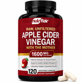 NutriFlair bottle front view showing ACV capsules and benefits