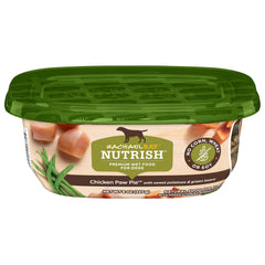Nutrish close-up of real chicken pieces highlighting protein content