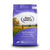 NutriSource front pack showing 12 lb bag and clear formula benefit