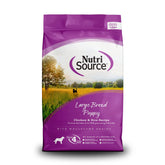 NutriSource front packaging showing 26 lb bag and clear product identity benefit