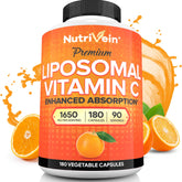 Nutrivein front packaging shows bottle and clear high-dose branding benefit absorption
