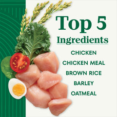 Nutro kibble in bowl with measuring scale showing portion control benefit