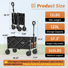 NWH wagon folded compact for trunk storage and space saving benefit
