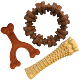 Nylabone front packaging showing three durable chews for stronger play