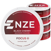 NZE front can showing black cherry design and five-pack convenience benefit