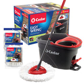O-Cedar front packaging showing complete spin mop system and benefits
