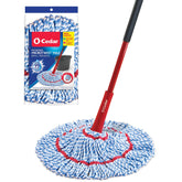 O-Cedar front view of MicroTwist MAX mop showing full assembly and coverage