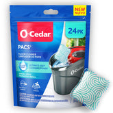 O-Cedar front box showing 24 Spring Fresh pods and convenient packaging benefit