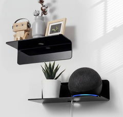 OAPRIRE acrylic shelf front view showing sleek black finish and neat display benefit