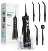 OasiSmile front view showing sleek cordless flosser and ergonomic grip for comfortable use