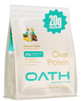 Oath Nutrition front packaging showing serving count and flavor benefit