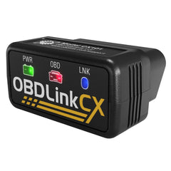 OBDLink CX front view showing compact adapter and label, benefit: easy hidden installation