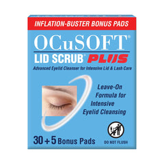 OCuSOFT front packaging showing product name and bonus pads benefit