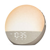 Odokee front view showing sunrise light and digital clock, calming wake benefit