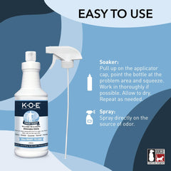 Odorcide KOE label close-up highlighting fresh scent and non-enzymatic formula benefits