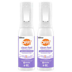 OFF! Clean Feel front packaging showing 6 oz bottle and benefits
